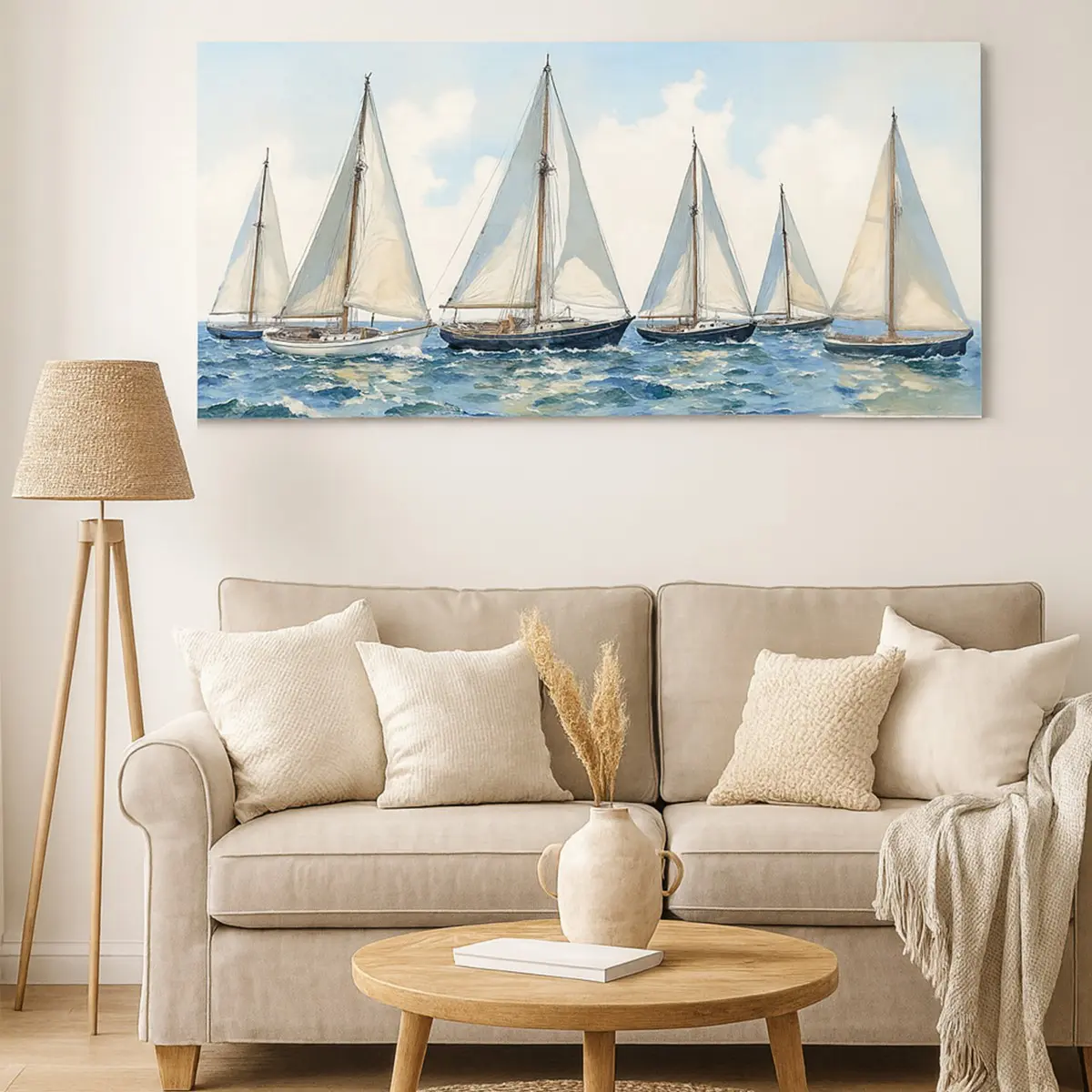 Cuadro de barcos estilo marinero vista alternativa