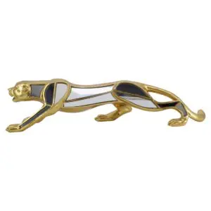 Leopardo decorativo resina dorado 59 cm