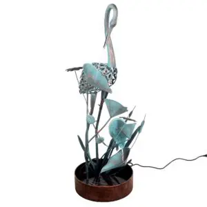 Fuente decorativa de flamenco de metal de 120 cm