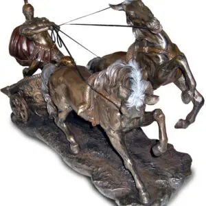 Figura decorativa de carro romano de resina 60x27x41 cm