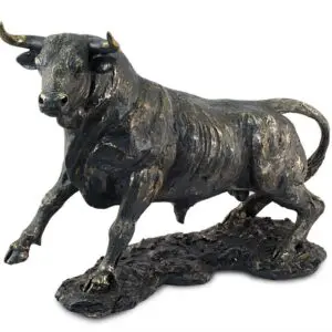 Figura de toro de resina 32 x 17 x 47 cm estilo clásico