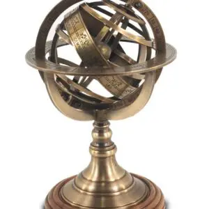 Esfera armilar decorativa de latón