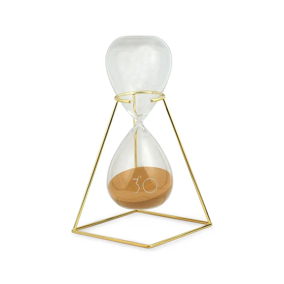 Reloj de arena dorada de vidrio de 30 minutos