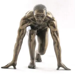 Figura decorativa hombre corriendo de resina 17 cm