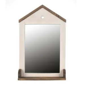 Espejo de pared con diseño de casita de madera