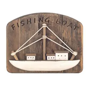 Adorno de pared barco de madera 37 cm