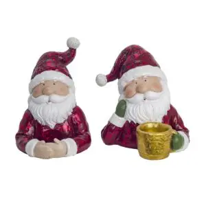 Papá Noel decorativo de Navidad de resina 15 x 17 cm