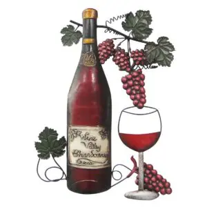 Adorno de pared vino de metal 49 cm