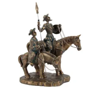 Figura Don Quijote y Sancho Panza de resina