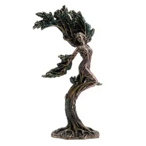 Árbol de la vida con ninfa Meliae figura de resina
