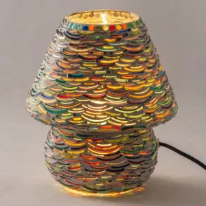 Lámpara seta de mosaico de vidrio y escayola 30 cm