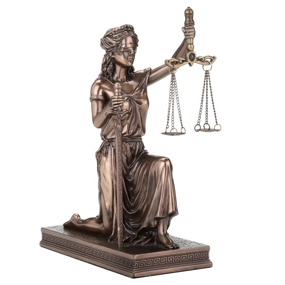 Diosa griega de la justicia figura decorativa de resina