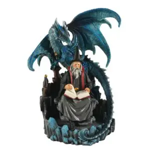 Mago con dragón figura de resina 25,5 cm
