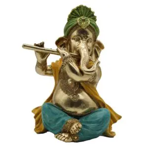 Ganesha músico figura de resina