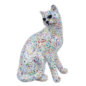 Gato decorativo de resina 20,5 cm estilo pop art