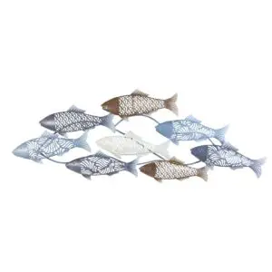 Adorno de pared peces de metal estilo marinero