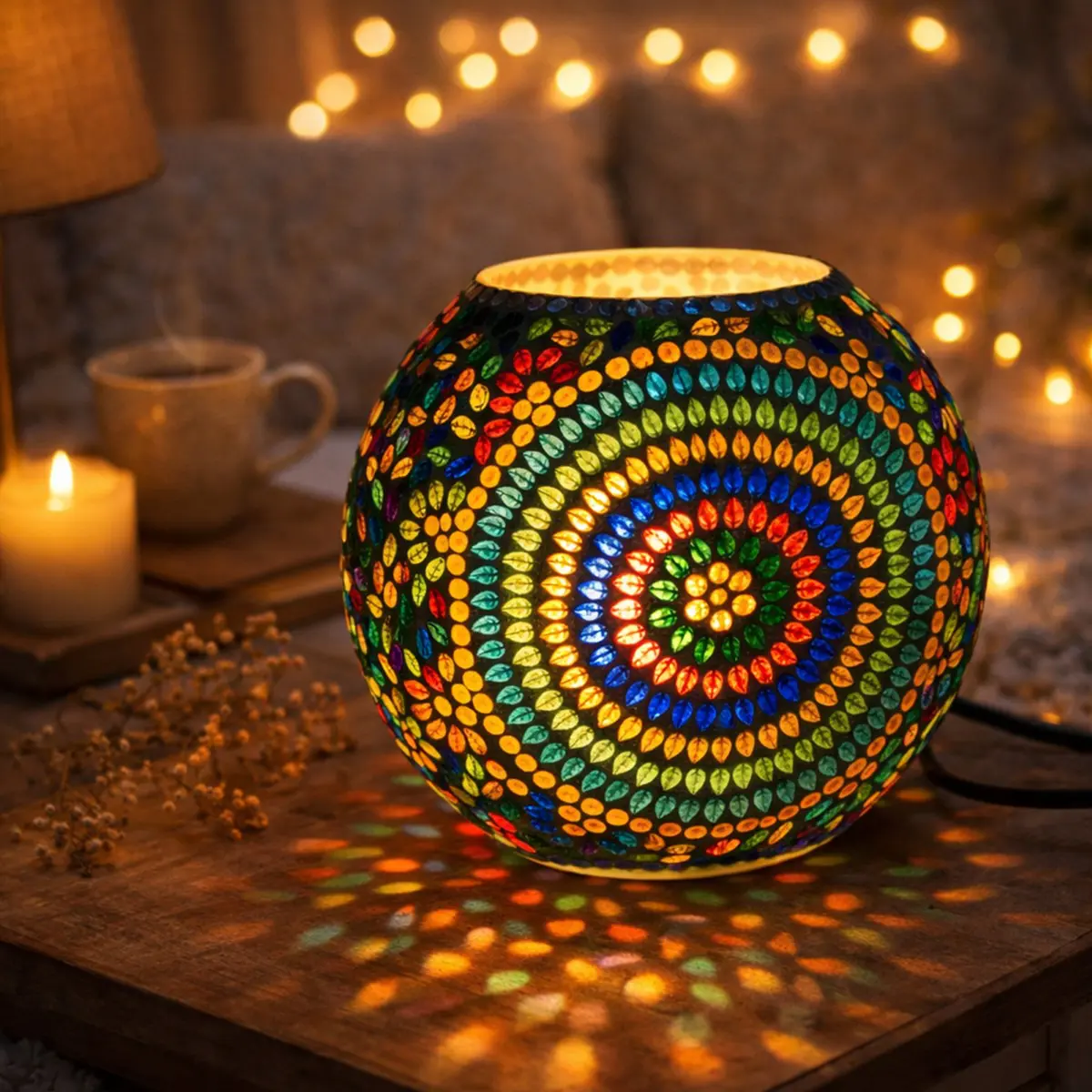 Lámpara decorativa de vidrio y escayola