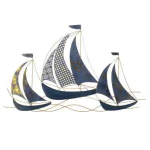 Adorno de pared barcos y veleros de metal