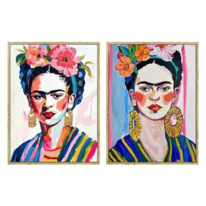 Cuadro mujer con flores 40 x 30 cm