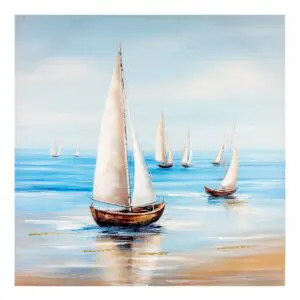 Cuadro de barcos 80 x 80 cm vista detalle