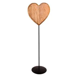 Corazón decorativo de madera y metal 88 cm